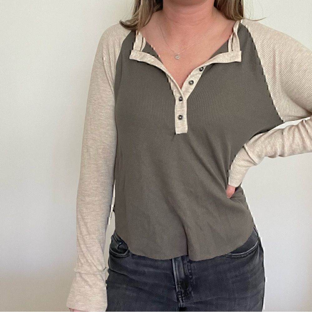 Treasure&Bond Two Toned Waffle Top - Picture 2 of 6
